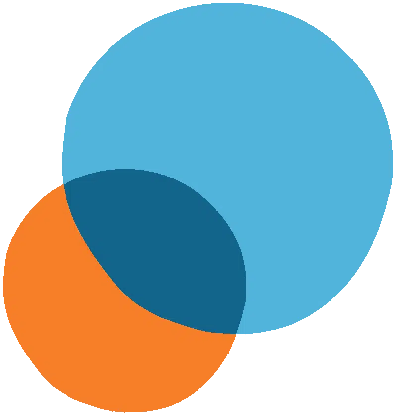 Blauer und oranger Kreis